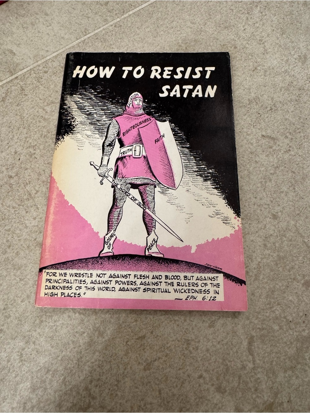 Vintage How to Resist Satan Book — Pink & Black Cover paperback